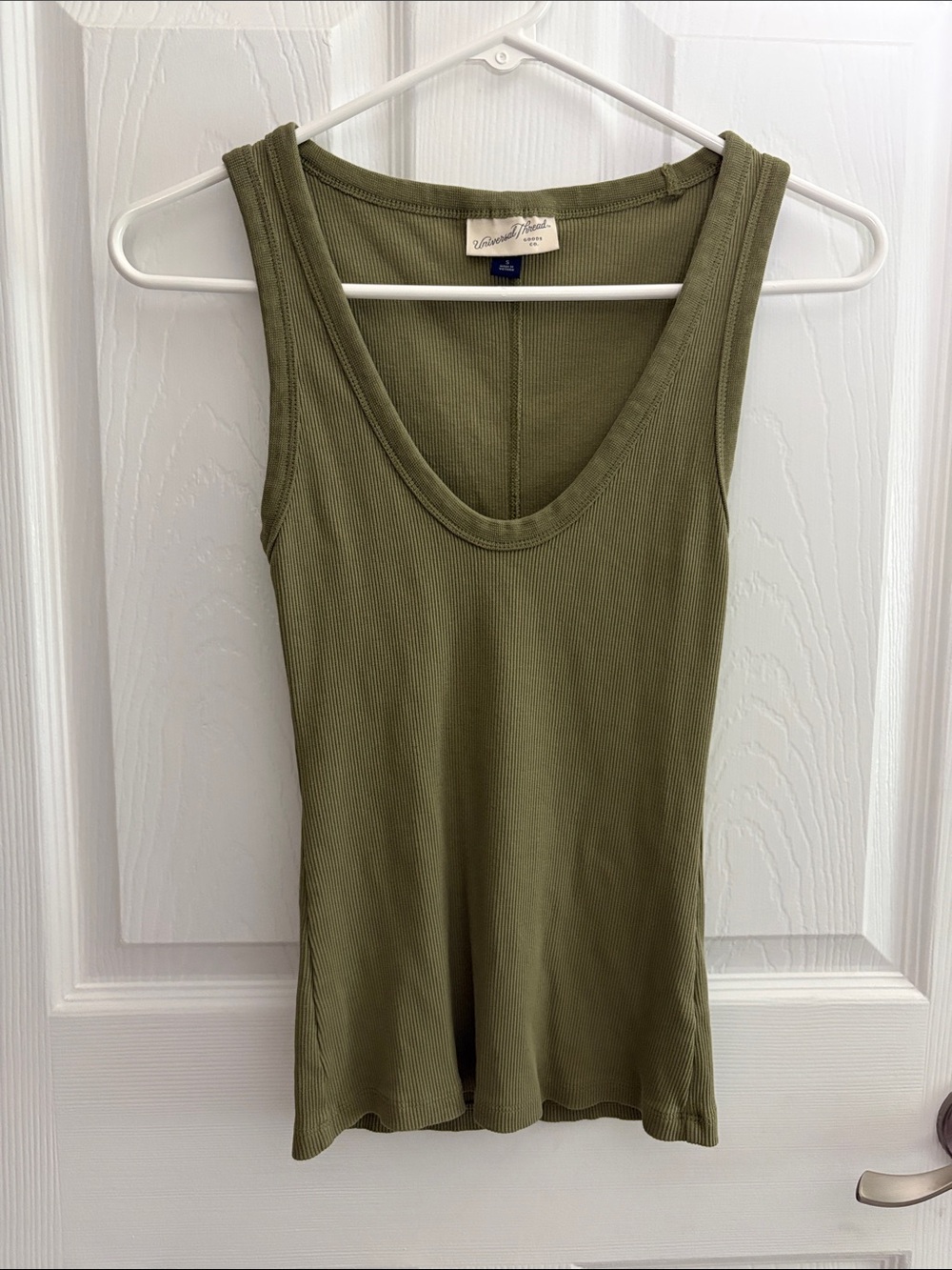 Universal Thread Olive Ribbed Scoop Neck Tank